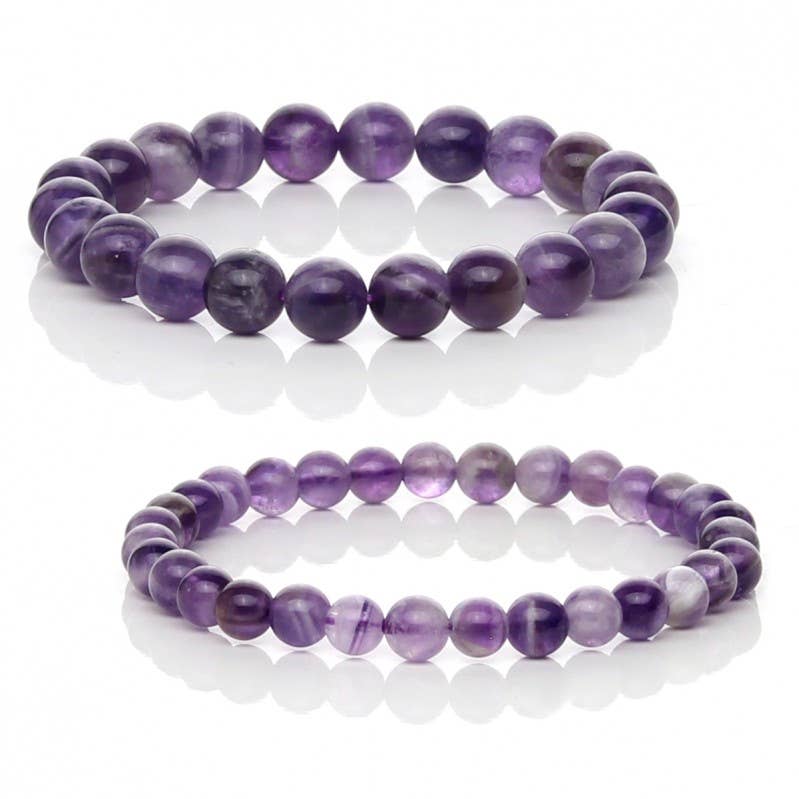 Pulsera de Amatista Natural 8 mm | Calma Mental, Intuición y Equilibrio – Natural-eso