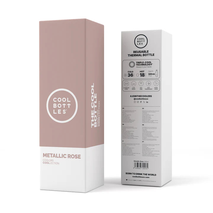 The Bottle - Metallic Rose 550ml- Diseño elegante y máximo aislamiento
