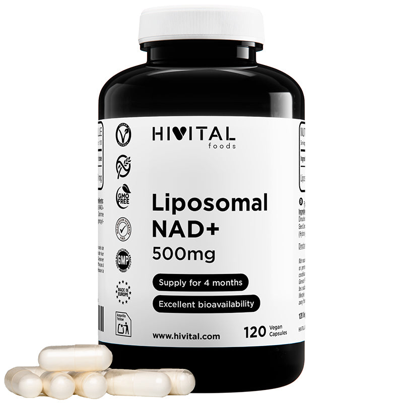 NAD+ Liposomal 500 mg | 120 cápsulas veganas | Energía celular y antienvejecimiento natural