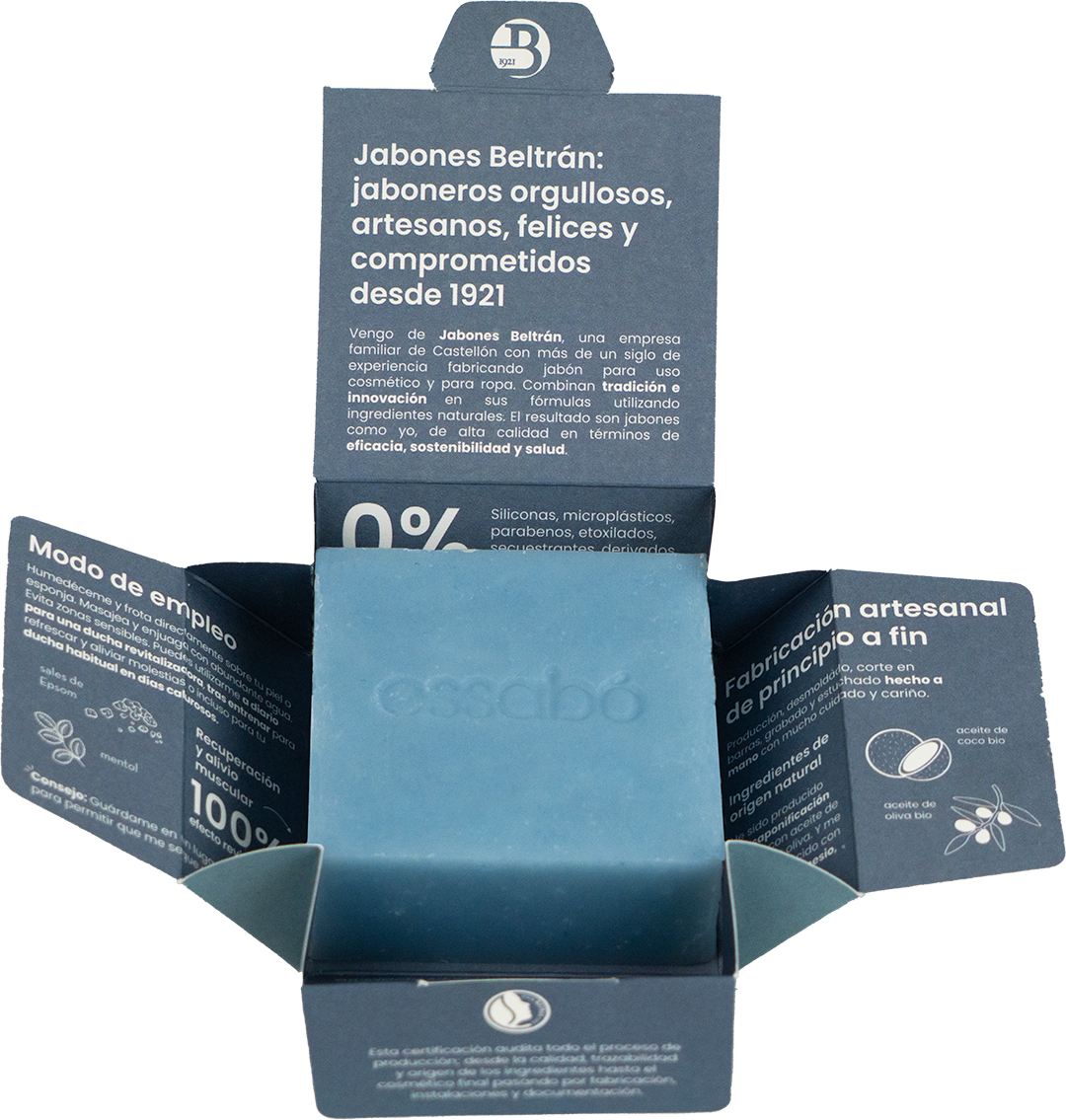 Jabón Deportivo Natural con Mentol y Magnesio | Refresca, Relaja y Revitaliza