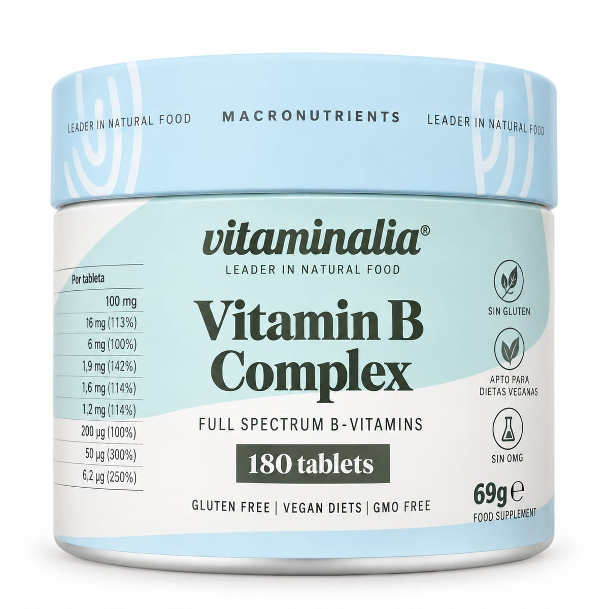 Vitamina B Complex Completa – 180 comprimidos | Energía y Vitalidad Diaria