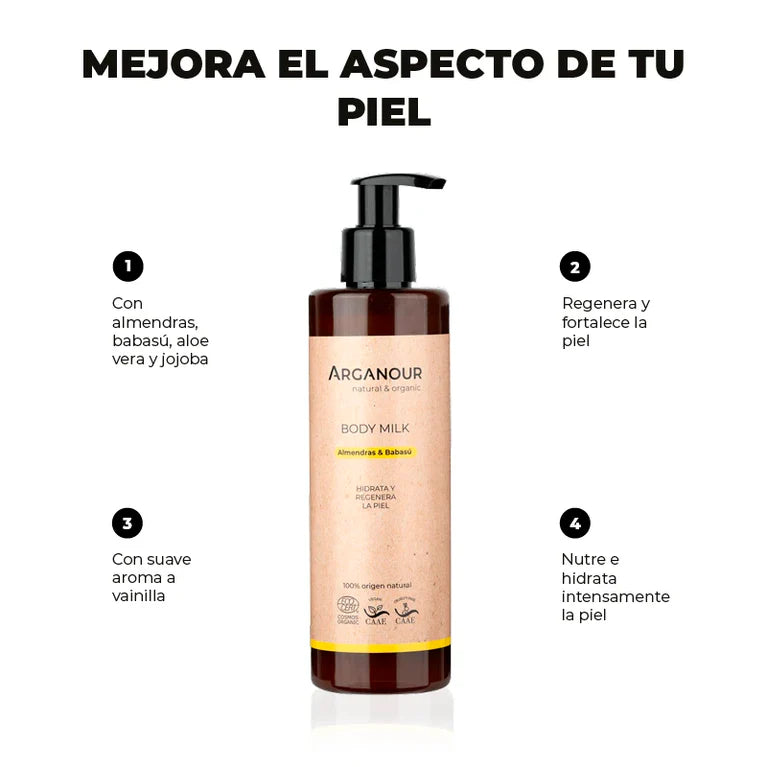 Body Milk con Aroma a Vainilla – Hidratación y Cuidado Natural (250 ml)