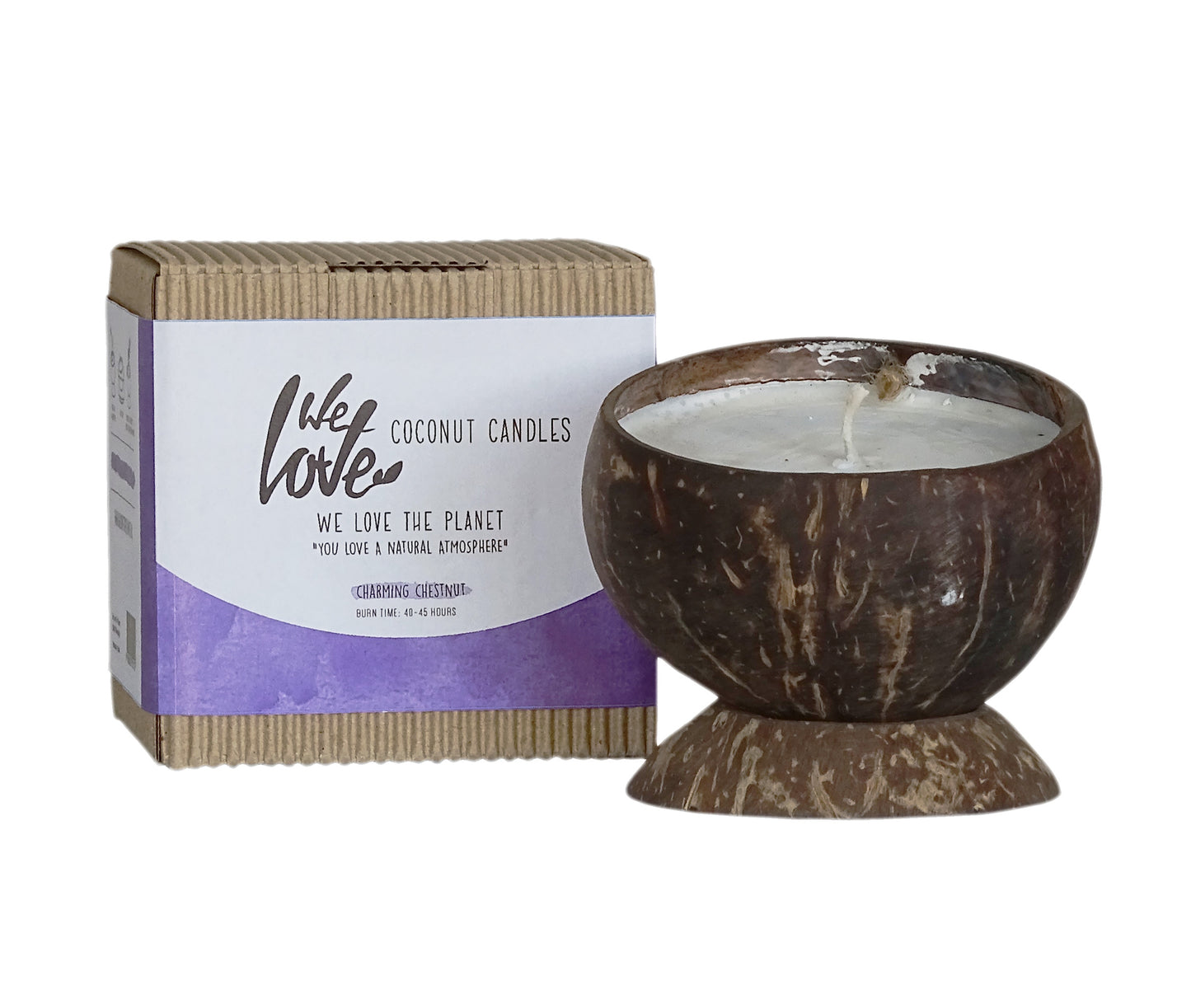 Velas naturales – 100% cera de soja, en cáscara de coco