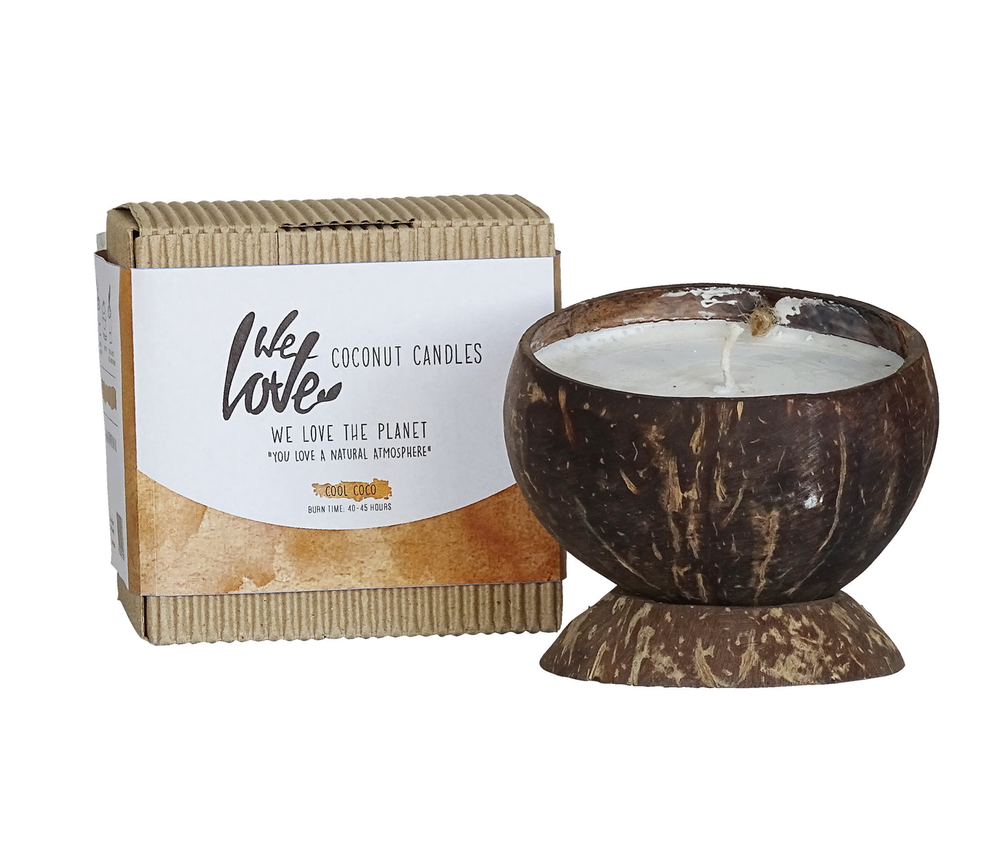 Velas naturales – 100% cera de soja, en cáscara de coco
