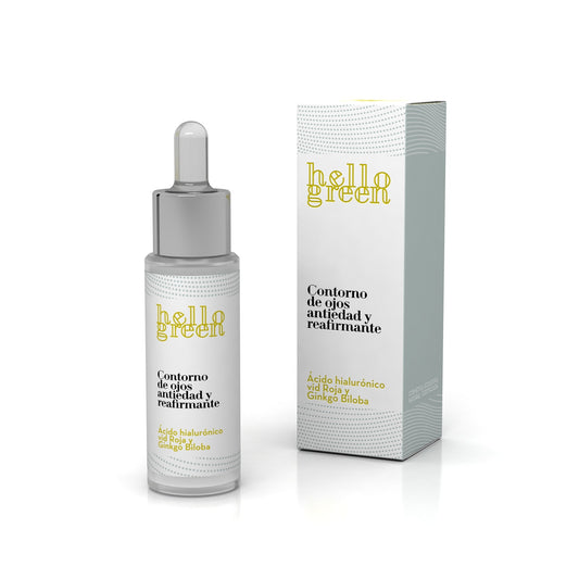 Contorno de Ojos Antiedad y Reafirmante Hello Green con Ácido Hialurónico