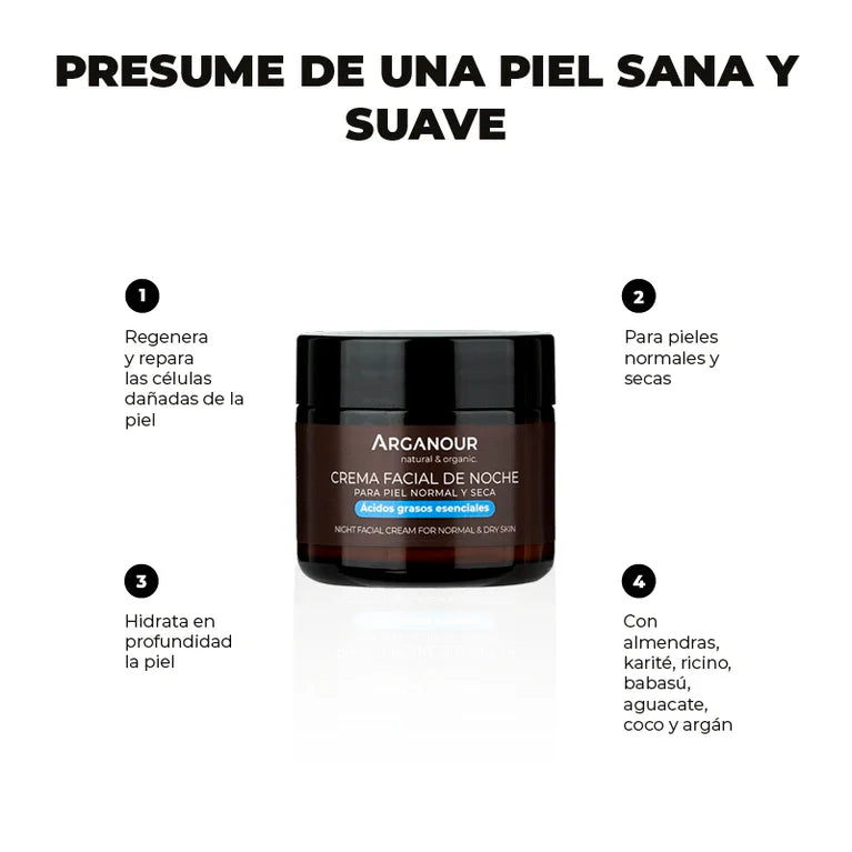 Crema Antiedad de Noche 100% Natural | Nutrición Profunda y Regeneración Total