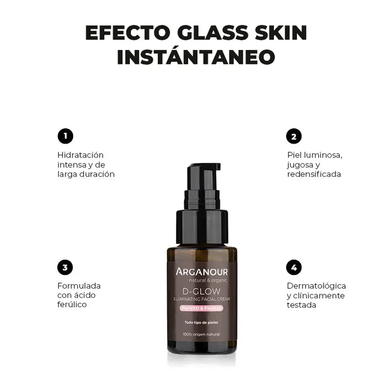 D-Glow Crema Facial Iluminadora | Efecto Glass Skin en 28 Días