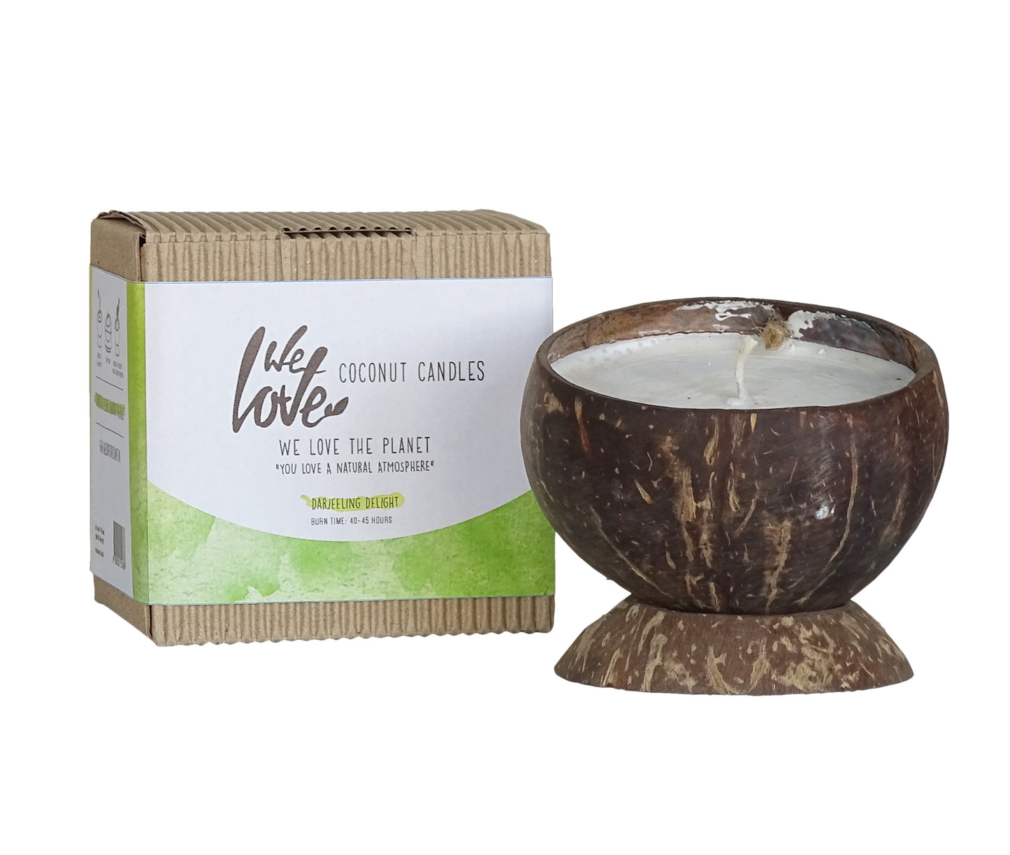 Velas naturales – 100% cera de soja, en cáscara de coco