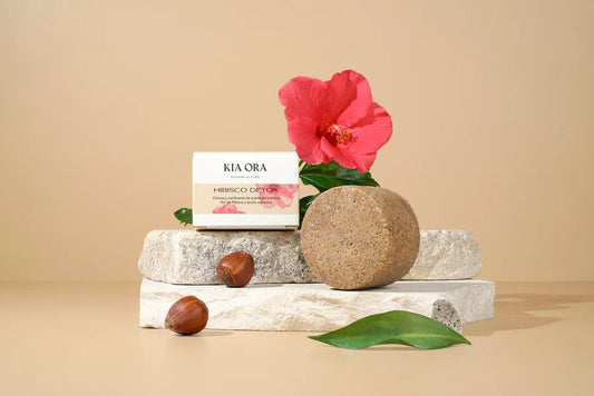 Hibisco DETOX - Champú Sólido Clarificante con Hibisco, Arcilla Volcánica y Avellana
