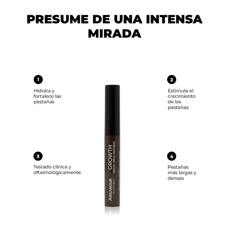 Growth 5 ml – Sérum natural para crecer las pestañas: largas, densas y fuertes