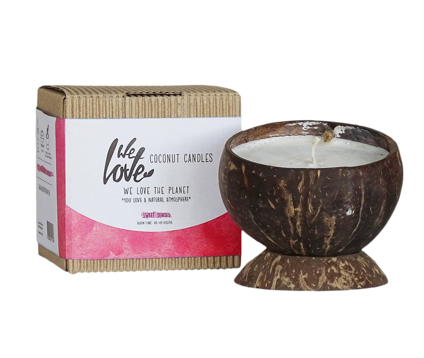 Velas naturales – 100% cera de soja, en cáscara de coco