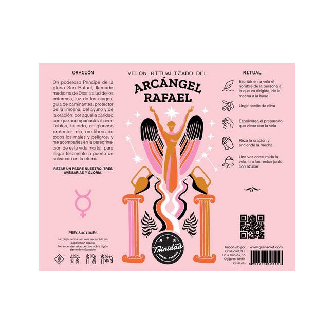 Velón Ritualizado Arcángel Rafael – Sanación, calma y bienestar