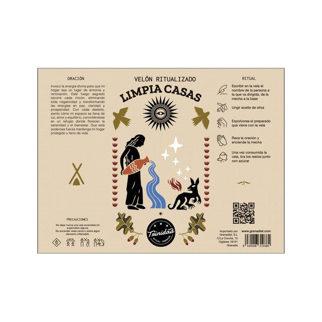 Velón Ritualizado Limpia Casas – Limpieza energética y armonía del hogar