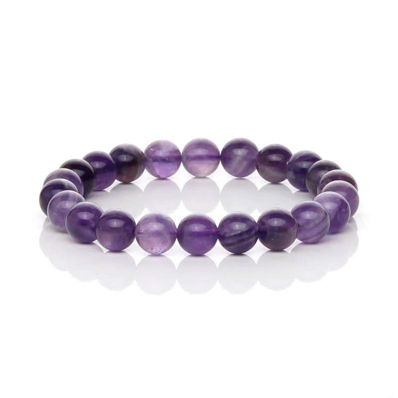 Pulsera de Amatista Natural 8 mm | Calma Mental, Intuición y Equilibrio – Natural-eso