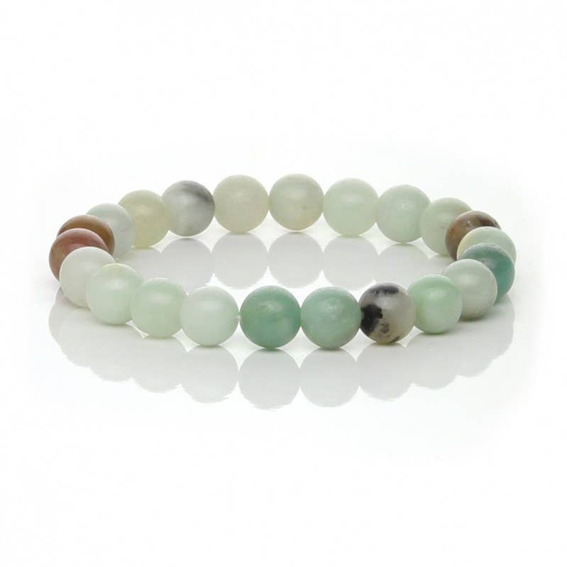 Pulsera de Amazonita Natural 6 mm | Calma, Equilibrio y Expresión Personal – Natural-eso