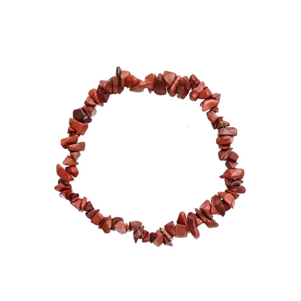 Pulsera de Jaspe Rojo Natural Chip | Energía, Vitalidad y Arraigo – Natural-eso