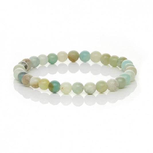 Pulsera de Amazonita Natural 6 mm | Calma, Equilibrio y Expresión Personal – Natural-eso