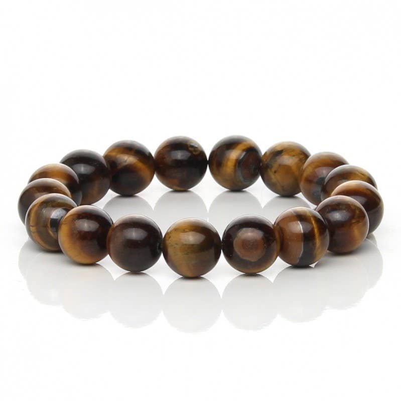 Pulsera de Ojo de Tigre Natural 8 mm | Protección, Fuerza y Claridad Mental – Natural-eso