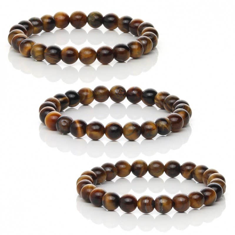 Pulsera de Ojo de Tigre Natural 8 mm | Protección, Fuerza y Claridad Mental – Natural-eso