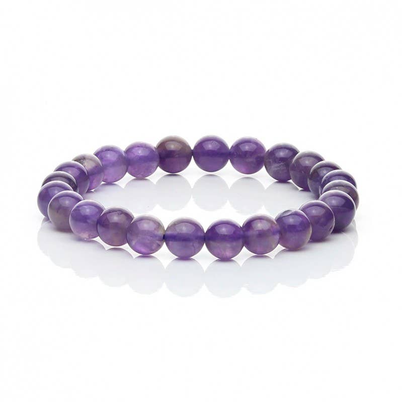 Pulsera de Amatista Natural 8 mm | Calma Mental, Intuición y Equilibrio – Natural-eso