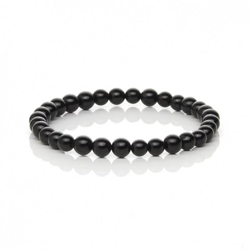 Pulsera de turmalina negra natural: 6 mm- Protección energética y equilibrio