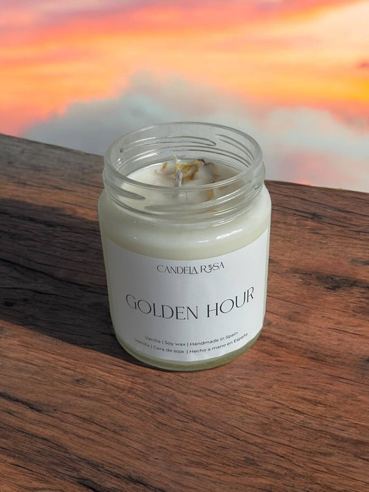 Golden Hour – Vela Aromática Artesanal Vainilla