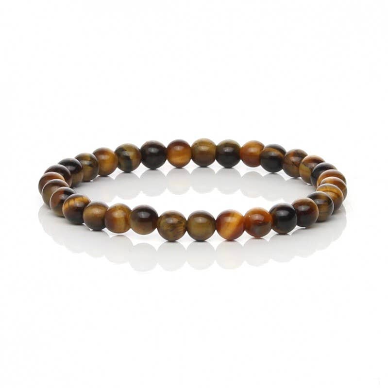 Pulsera de Ojo de Tigre Natural 8 mm | Protección, Fuerza y Claridad Mental – Natural-eso