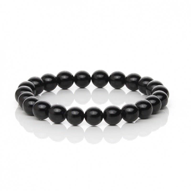 Pulsera de turmalina negra natural: 6 mm- Protección energética y equilibrio