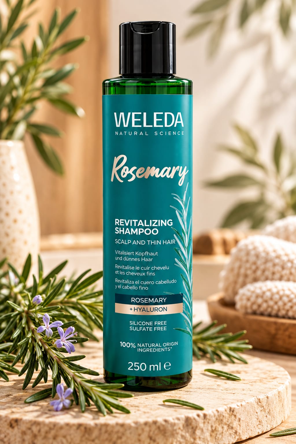 Champú Revitalizante de Romero Weleda 250 ml – Volumen, Fuerza y Cabello Más Denso desde la Raíz