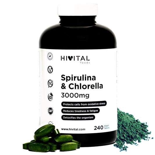 Espirulina y Chlorella 3000 mg: Superalimentos para Desintoxicación y Energía Natural