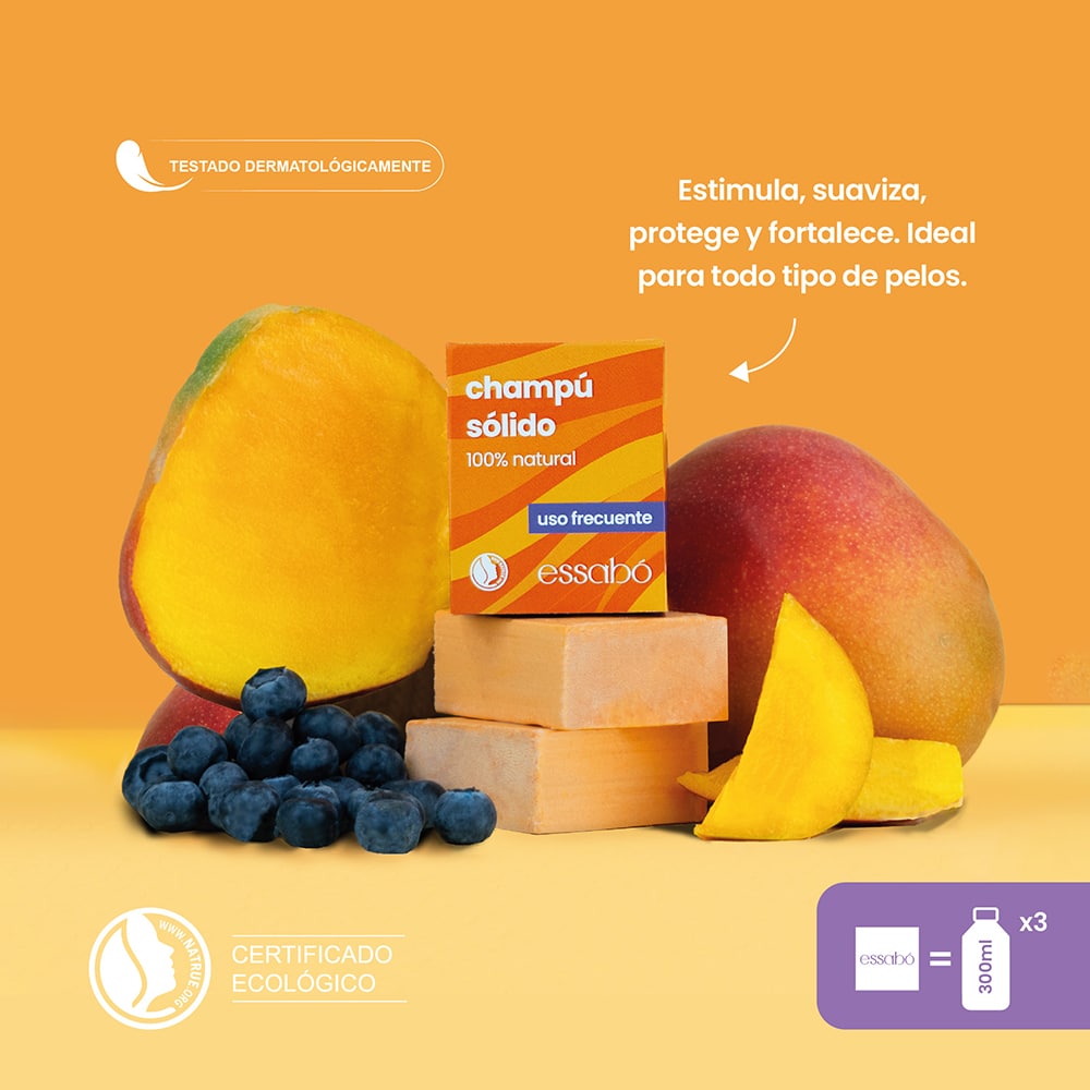 Essabó Champú Sólido Uso Frecuente · Todo Tipo de Cabellos · 100% Natural