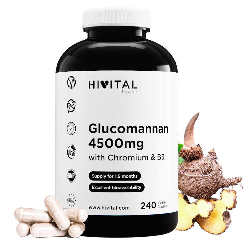 Glucomanano 4500 mg: Fibra Saciante para Control del Apetito