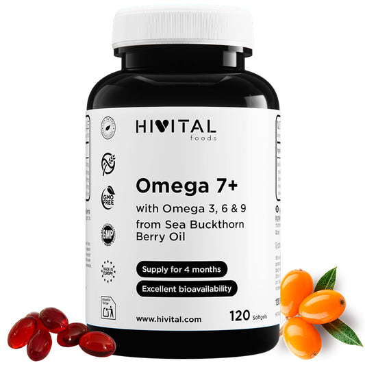 Omega 7+ Espino Amarillo 500 mg – 120 perlas | Nutrición avanzada para tu piel y mucosas