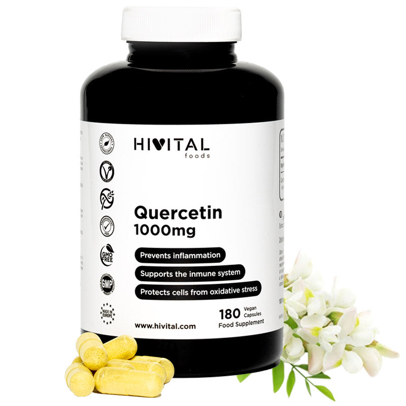 Quercetina 1000MG – Antioxidante Natural para Combatir el Envejecimiento y Aliviar Alergias