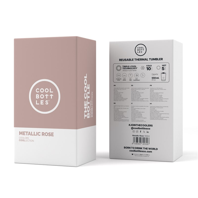 The Tumbler - Metallic Rose 550ml- Diseño elegante y máximo aislamiento