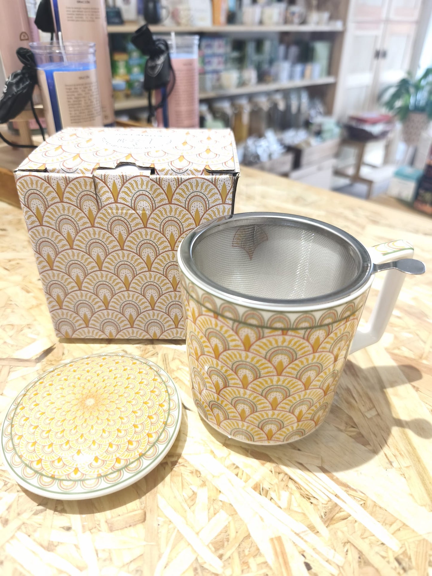 Taza solis, porcelana 0,40 l. filtro y tapa