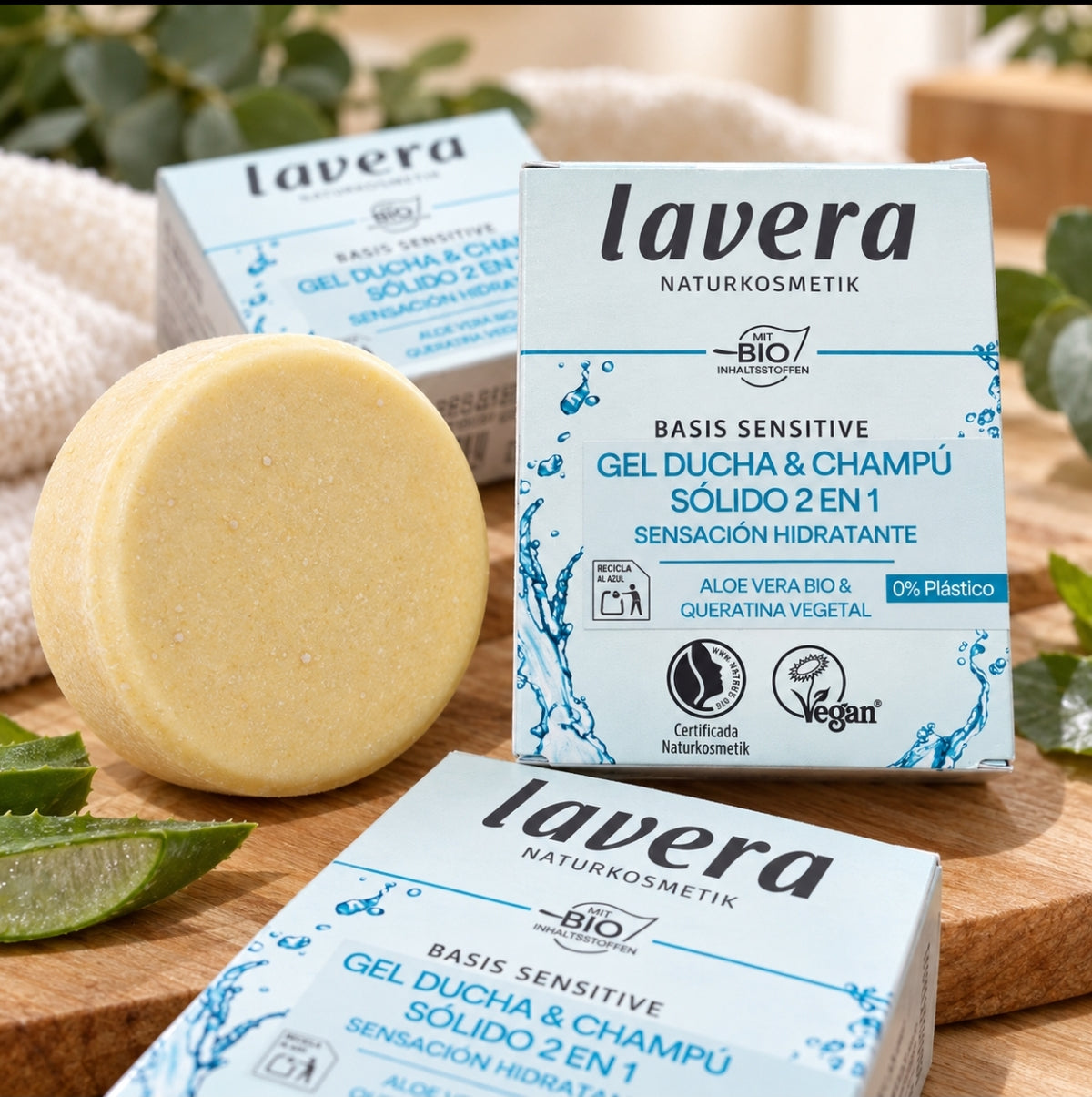 Gel Ducha & Champú Sólido 2 en 1 Lavera Basis Sensitive
