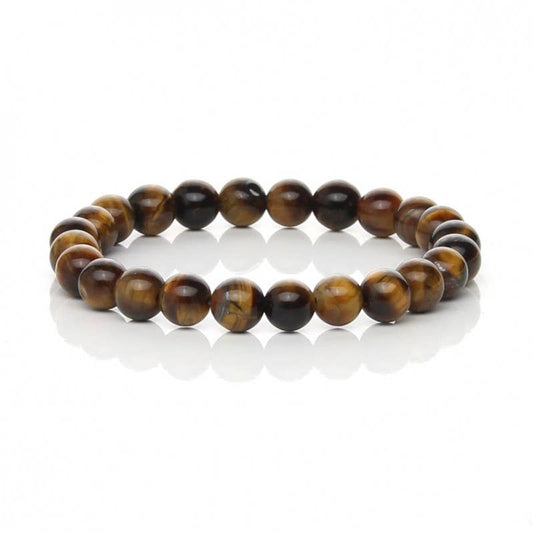 Pulsera de Ojo de Tigre Natural 8 mm | Protección, Fuerza y Claridad Mental – Natural-eso