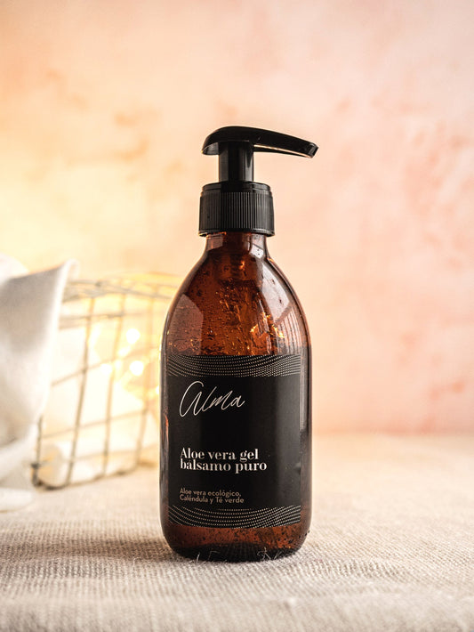 Balsamo de Gel Puro de Aloe Vera ALMA – Calmante, regenerador y sin perfume, con Caléndula y Té Verde