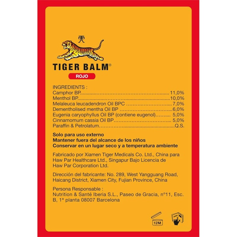 Bálsamo de Tigre Rojo Original 19g – Alivio natural de dolores musculares, articulares y contracturas