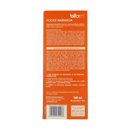Biform Poder Naranja 500 ml Complemento natural para perder peso y vientre plano