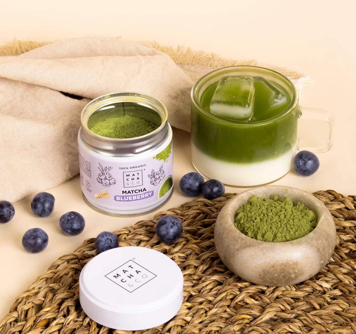 Matcha Arándanos -Té Verde en Polvo con arandanos