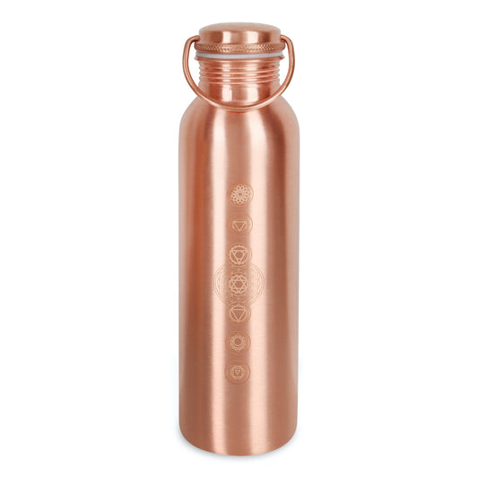 Botella de Cobre Chakras 950 ml | Agua purificada y energía vital