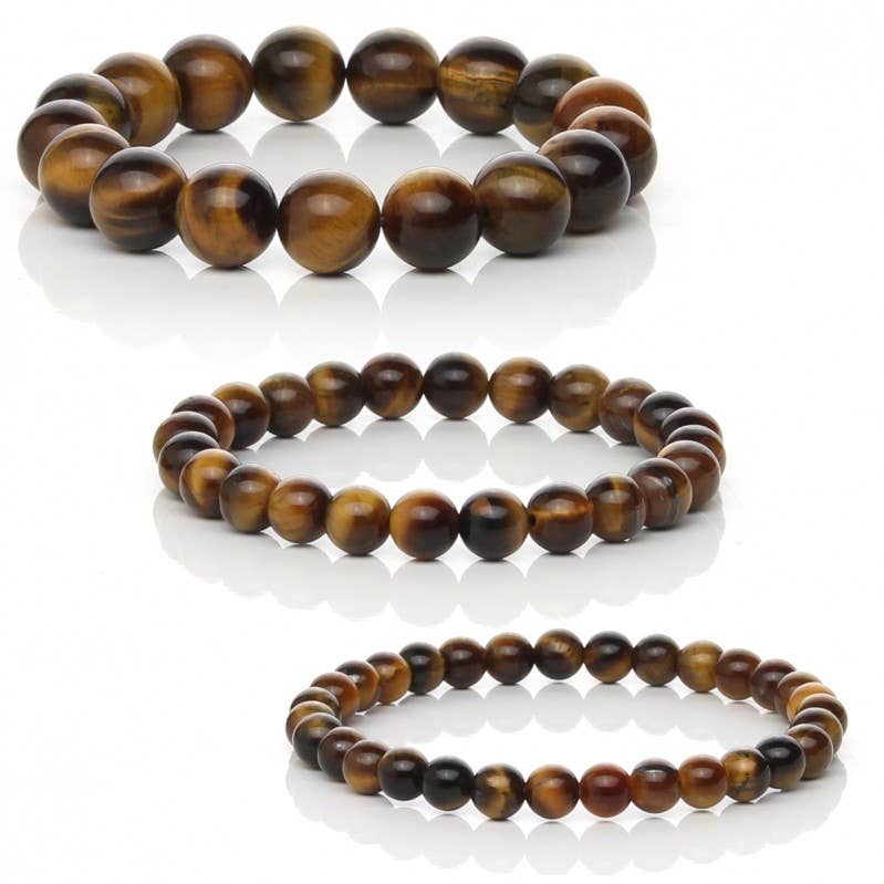 Pulsera de Ojo de Tigre Natural 8 mm | Protección, Fuerza y Claridad Mental – Natural-eso