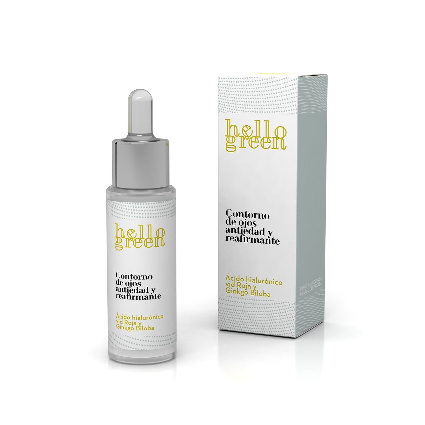 Contorno de Ojos Antiedad y Reafirmante Hello Green con Ácido Hialurónico