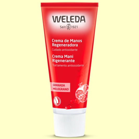 Crema de manos regeneradora de granada bio Weleda 50 ml | Nutrición intensa y efecto antiedad natural