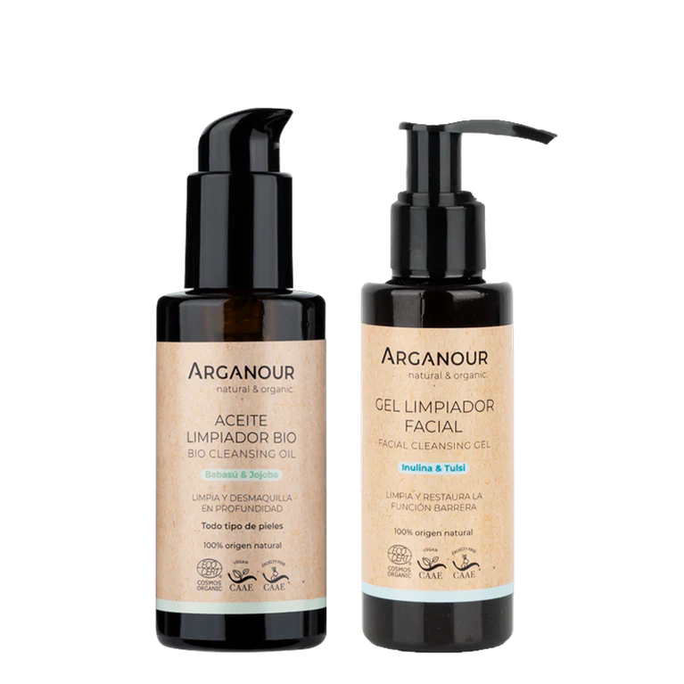 Pack Doble Limpieza Facial Natural – Aceite + Gel Limpiador (100 ml + 100 ml)