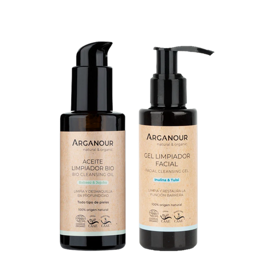Pack Doble Limpieza Facial Natural – Aceite + Gel Limpiador (100 ml + 100 ml)