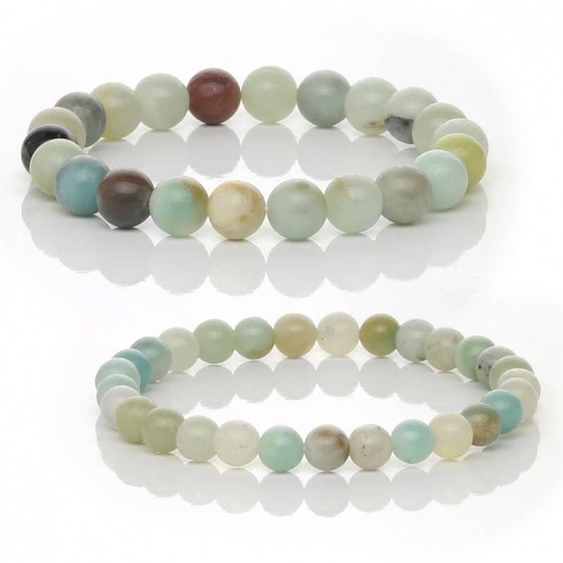 Pulsera de Amazonita Natural 6 mm | Calma, Equilibrio y Expresión Personal – Natural-eso