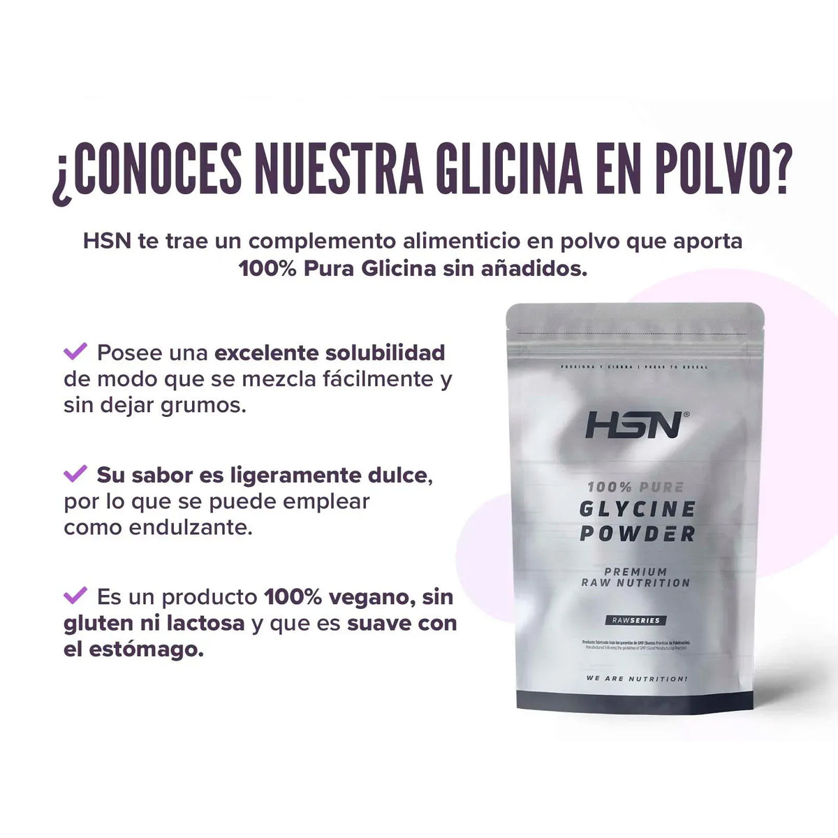 Glicina en polvo 100% pura | Mejora el sueño, relajación y recuperación natural